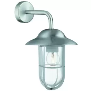 Image of Searchlight Genoa - 1 Light Outdoor Fisherman Dome Wall Light Stainless Steel IP44Glass Lanterns, E27