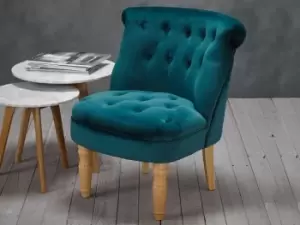 Image of LPD Charlotte Teal Velvet Upholstered Fabric Accent Chair