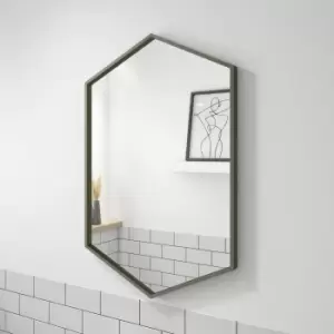 Image of Hexagon Grey Bathroom Mirror - 500 x 750mm - Hexa