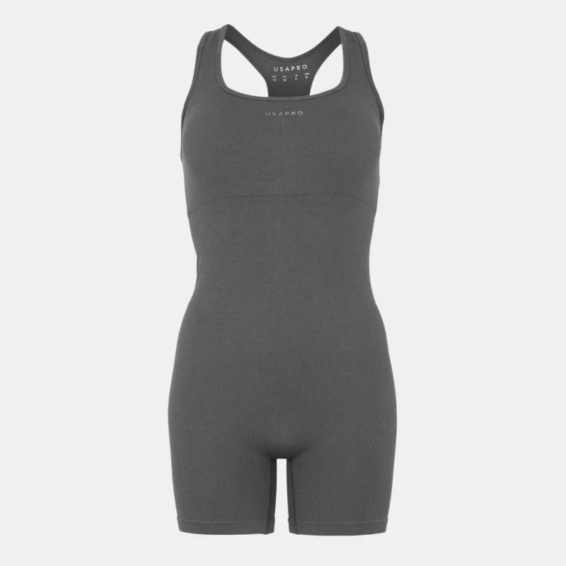 Image of USA Pro x Sophie Habboo Seamless Unitard - Grey Grey 8