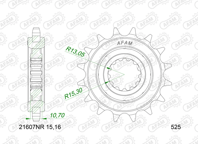 Image of AFAM Steel Noise Free Front Sprocket - 525