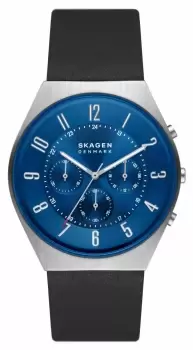 Image of Skagen SKW6820 Grenen Chronograph Black Leather Strap Watch