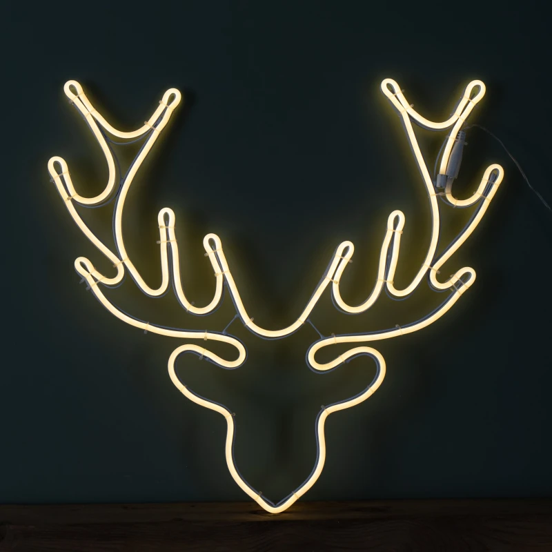 Image of 58cm Light up Neon Flex Christmas Reindeer Head with Warm White LEDs