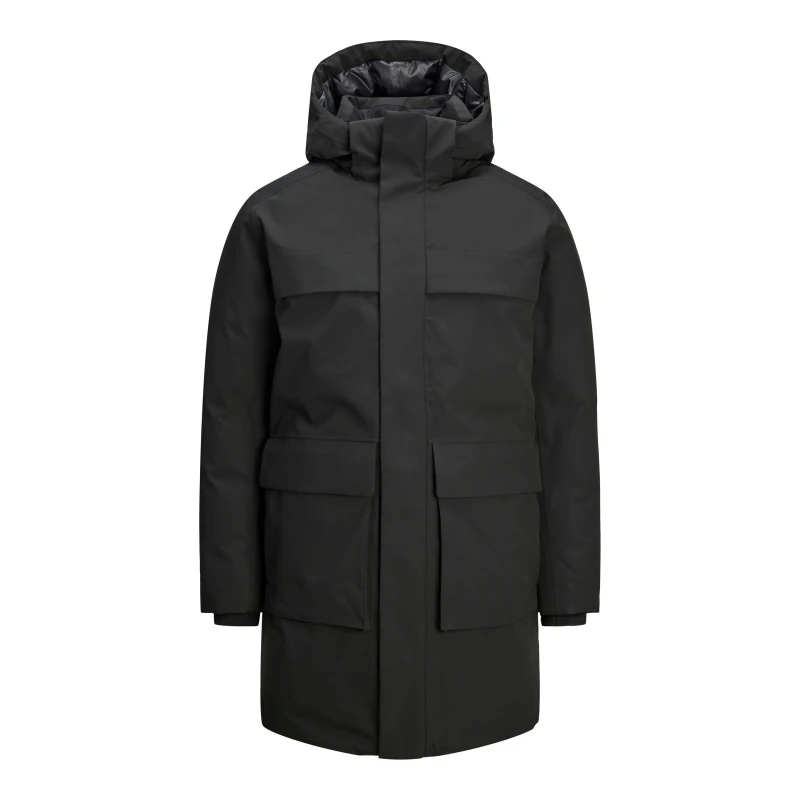 Image of Jack and Jones Mens Blawave Insulated Winter Parka Black male XS