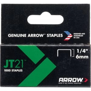 Image of Arrow Staples for JT21 T27 Staple Guns 6mm Pack of 1000