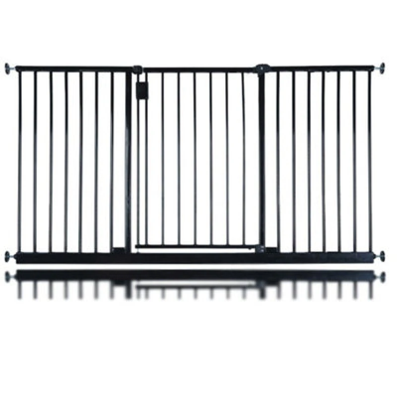 Image of Bettacare Extra Wide Hallway Dog Gate, 147Cm - 152Cm, Black, Pressure Fit Pet Gate, Puppy Safety Barrier