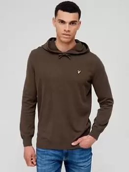 Image of Lyle & Scott Knitted Hoodie - Olive Size S, Men