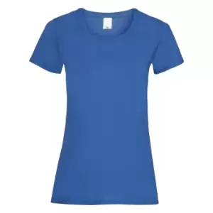 Image of Womens/Ladies Value Fitted Short Sleeve Casual T-Shirt (Large) (Cobalt)