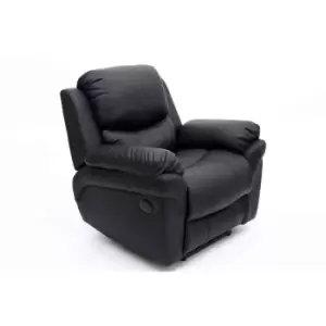 Image of Madison Automatic Leather Recliner Chair - Black