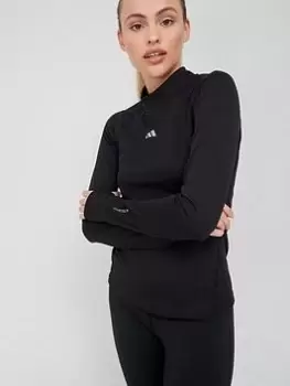 Image of adidas Tech-Fit Warm Long Sleeve Top - Black, Size 2XL, Women