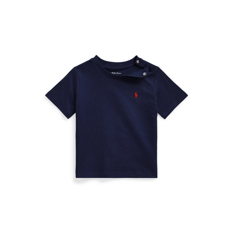 Image of Polo Ralph Lauren Kids Cotton Short Sleeve Crew Neck T-Shirt Cruise Navy male 12 Mnth