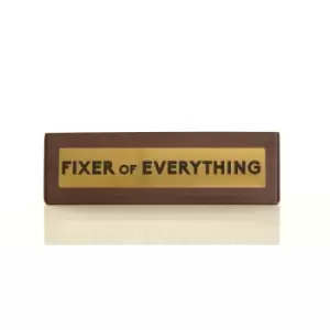 Image of Fixer of Everything Wooden Desk Sign - Dark Oak/Gold