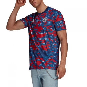 Image of adidas Bayern Munich Pre Match Shirt 2021 2022 Mens - Navy/Red
