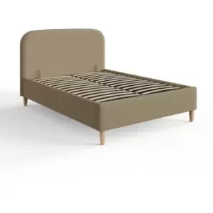 Image of Florence Boucle Ottoman Storage Bed 135cm Natural Mushroom - GFW