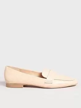 Image of Long Tall Sally Loafer Metal Heel Detail Nude, Nude, Size 8, Women