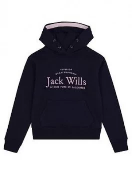 Image of Jack Wills Girls Script Hoodie - Navy