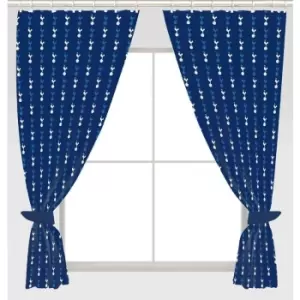 Image of Tottenham Hotspur FC Repeat Crest Curtains (168 x 137cm) (Blue) - Blue