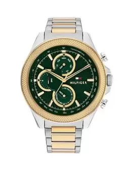 Image of Tommy Hilfiger two tone stainless steel and gold plated mens watch, Two Tone, Men