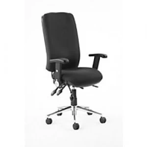 Image of Task Operators Chair Chiro High Back Black Fabric With Height Adjustable And Folding Arms
