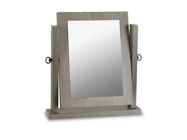 Image of Seconique Lisbon Black Wood Grain Dressing Table Mirror