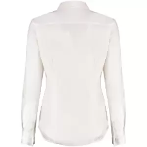 Image of Kustom Kit Womens/Ladies Long Sleeve Tailored Stretch Oxford Shirt (6 UK) (White)
