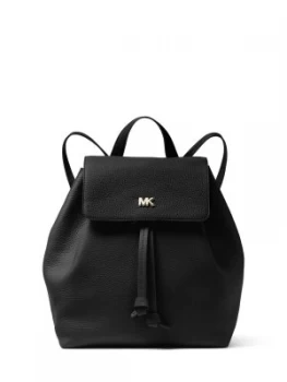 Image of Michael Kors Junie medium flap backpack bag Black