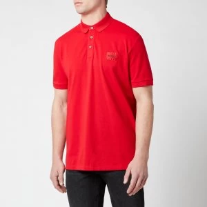 Image of Hugo Boss Dereso 212 Red Patch Logo Polo Shirt Red Size M Men