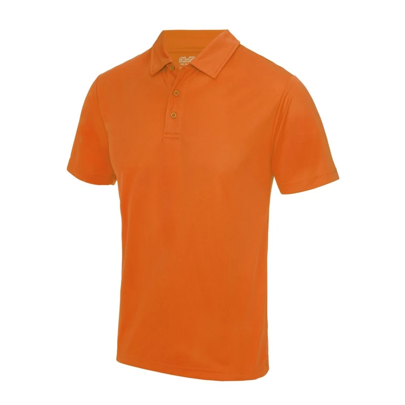 Image of AWDis AWDis Men Just Cool Plain Sports Polo Shirt in Pale Orange Size: Small Pale Orange S Male 5055747889376
