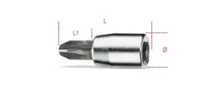 Image of Beta Tools 900 PH 1/4" Square Drive Phillips Bit Socket Driver PH1 009000701