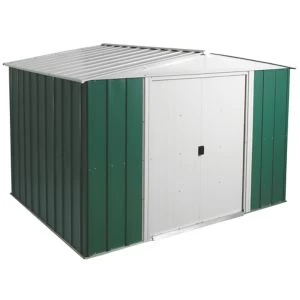 Image of Arrow Greenvale 10X8 Apex Green & White Metal Shed With Floor