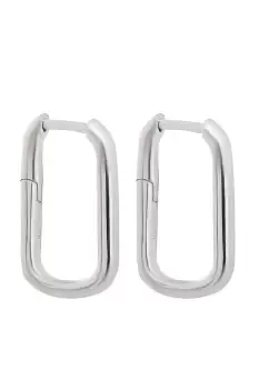 Image of Sterling Silver 925 Mini Rectangle Hoop Earrings
