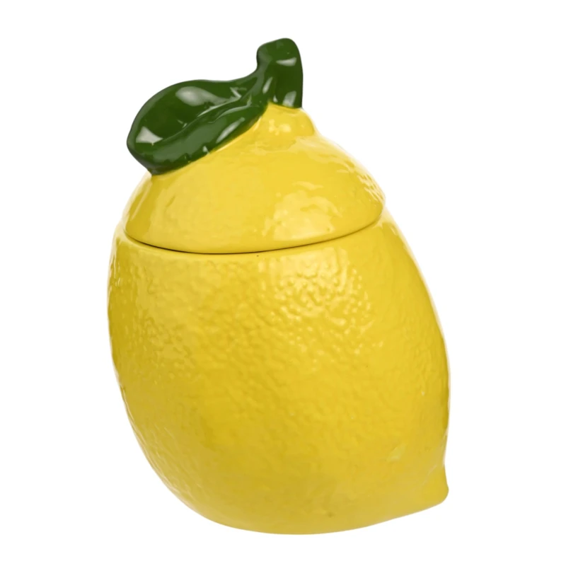 Image of Hestia Lemon Sugar Jar in Bright Yellow Bright Yellow Unisex