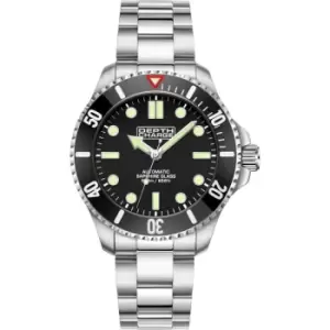 Image of Mens Depth Charge 'Divers Refined' Silver and Black Stainless Steel Automatic Watch