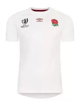 Image of Umbro Mens England WC Home Replica Short Sleeved Jersey, White, Size 2XL, Men