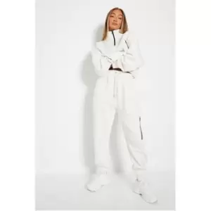 Image of I Saw It First Zip Detail Oversized Joggers - White