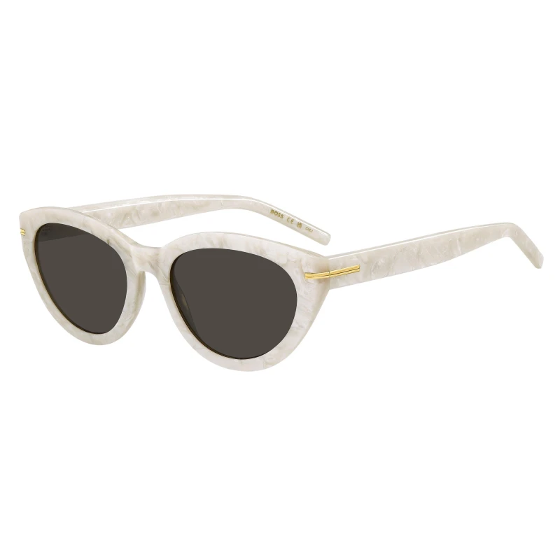 Image of Boss Womens Round Sunglasses Pearled White female 55 cm