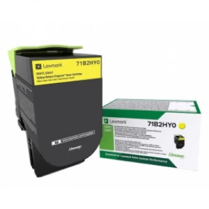 Image of Lexmark 71B2HY0 Yellow Laser Toner Ink Cartridge