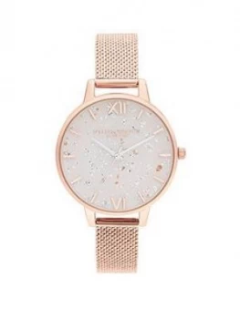 Image of Olivia Burton Rose Gold Boucl Mesh Watch