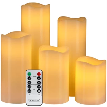 Image of Monzana LED Candles 5x Real Wax Warm White Remote Control & Timer 10 Modes Safe Candle Smoke Free