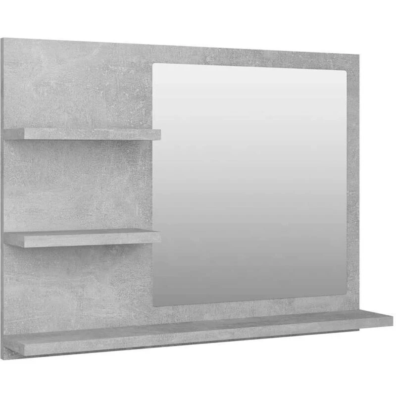 Image of VIDAXL Bathroom Mirror Concrete Grey 60x10.5x45cm Engineered Wood Vidaxl 8720286221952