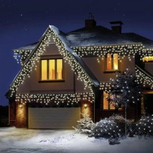 Image of Premier Decorations 480 LED Icicle Lights - Warm White
