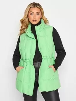Image of Yours Lightweight Quilted Gilet Green, Size 20, Women