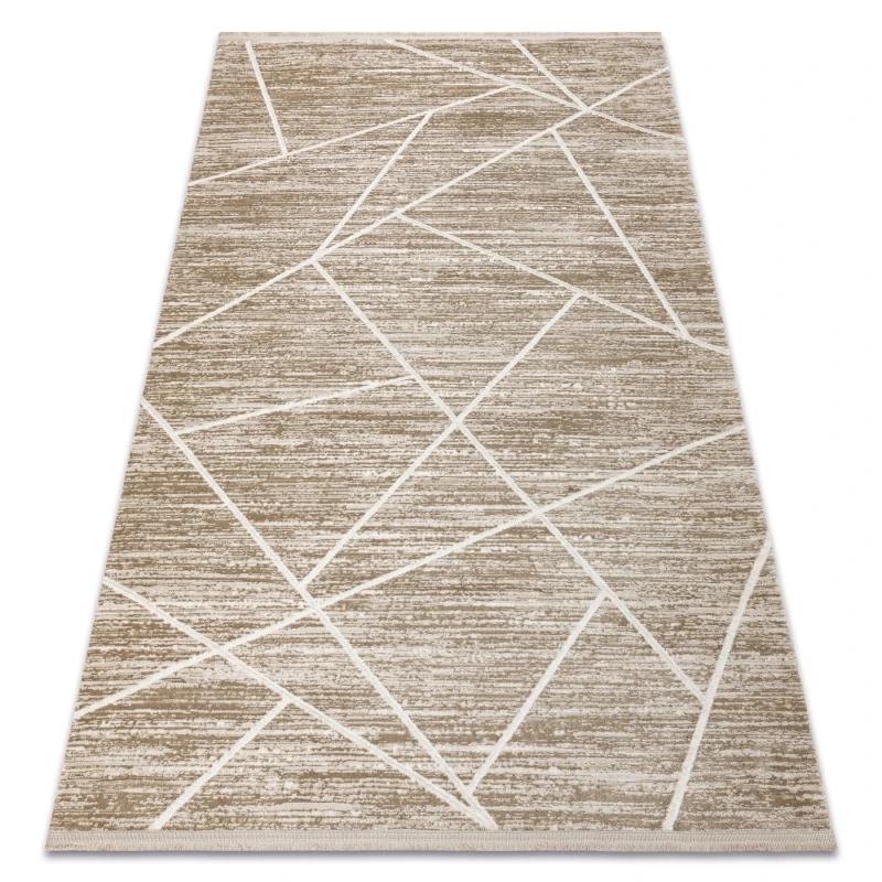 Image of RugsX Modern Carpet Duke 51557 Beige / Cream - Geometric, Structured, Very S 200X290 Cm