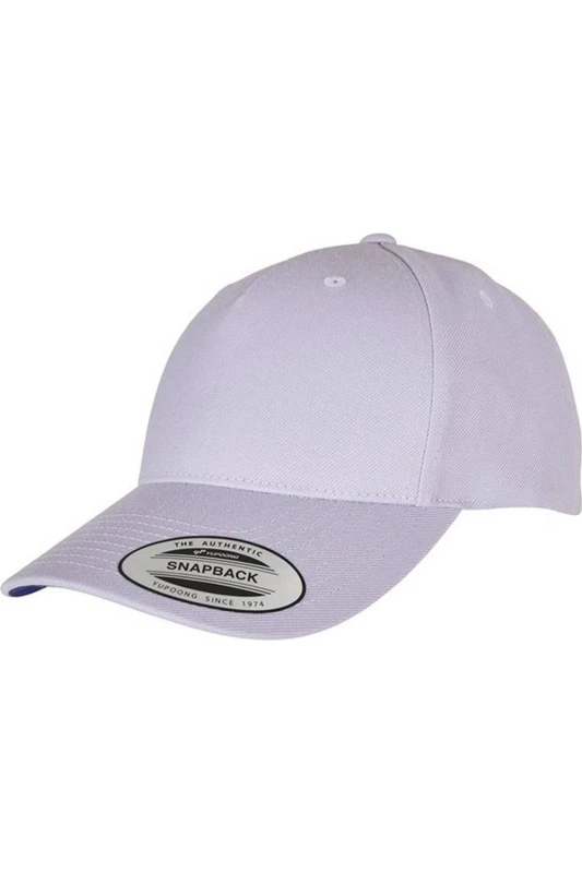 Image of Yupoong Flexfit 5 Panel Snapback Cap in Pale Lilac Pale Lilac Unisex One Size