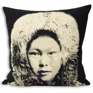 Image of Riva Home Monochrome Eskimo Cushion Cover (55x55cm) (Black/Grey)