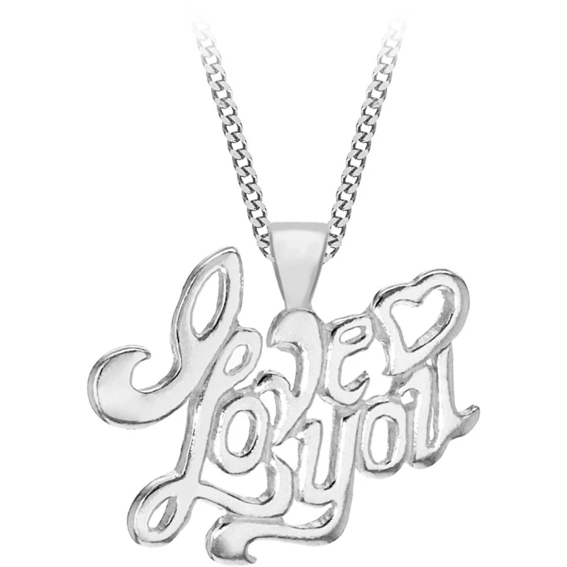 Image of Be You Sterling Silver 'I Love You' Necklace Silver female 18inch