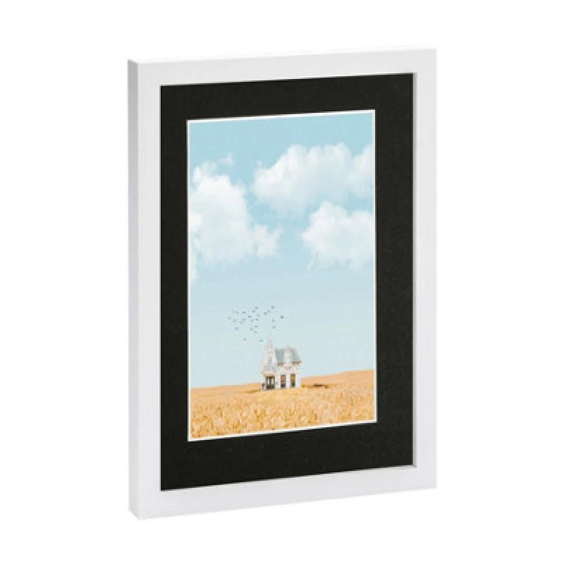 Image of Nicola Spring Photo Frame With A5 Mount - A4 (8" X 12") - White/black