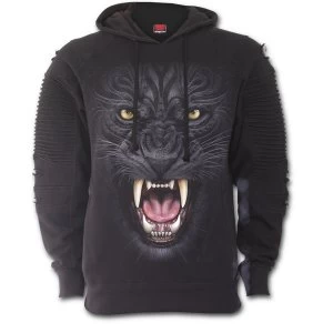 Image of Triball Panther Premuim Biker Fashion Mens Small Hoodie - Black