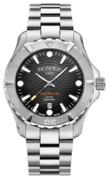 Image of Roamer 860833 41 55 70 Mens Deep Sea 200 Black Dial Watch