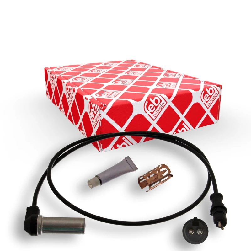 Image of FEBI BILSTEIN 40550 ABS Sensor Front Axle Right, with bush Sensor,wheel speed (412)